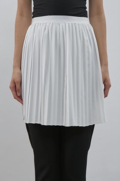 Merwish Beyaz Pilise İçlik Etek 