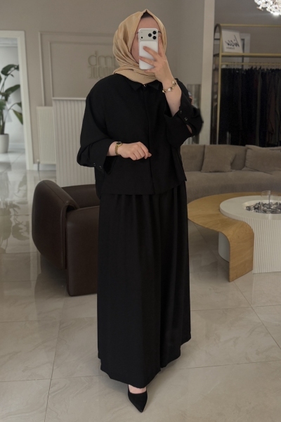 Merwish Siyah Morini Krep Takım 1647