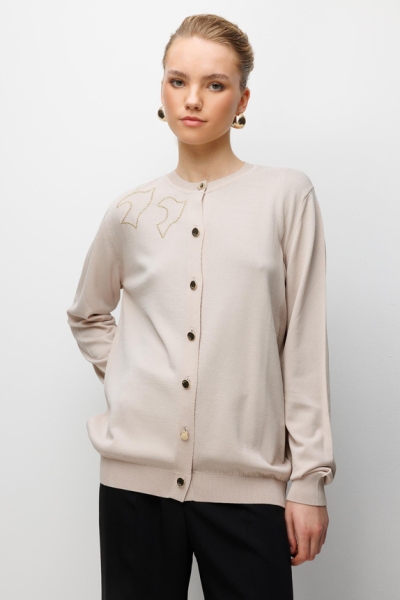 Ghisa Taş Kuş Detaylı Hırka