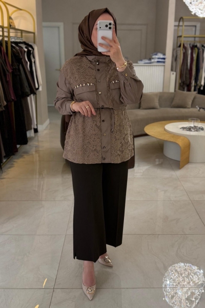 Nuss Vizon Dantel İşleme Kap 6055