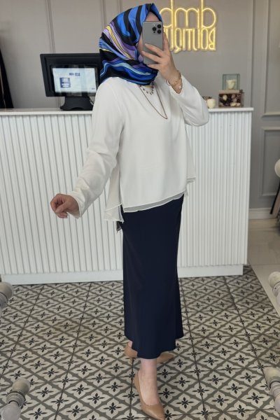Lacivert Nil Çan Etek