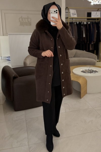 Nuss Kahverengi Kürklü Angora Kaban