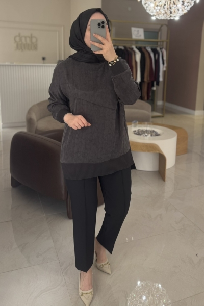 Nuss Antrasit 3003 İpek Tunik