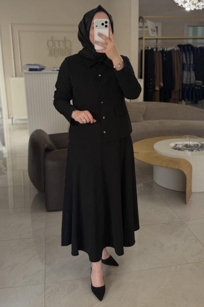 Esswaap Siyah Vision Ceket Etek Takım