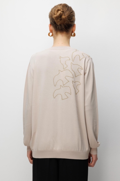 Ghisa Taş Kuş Detaylı Hırka